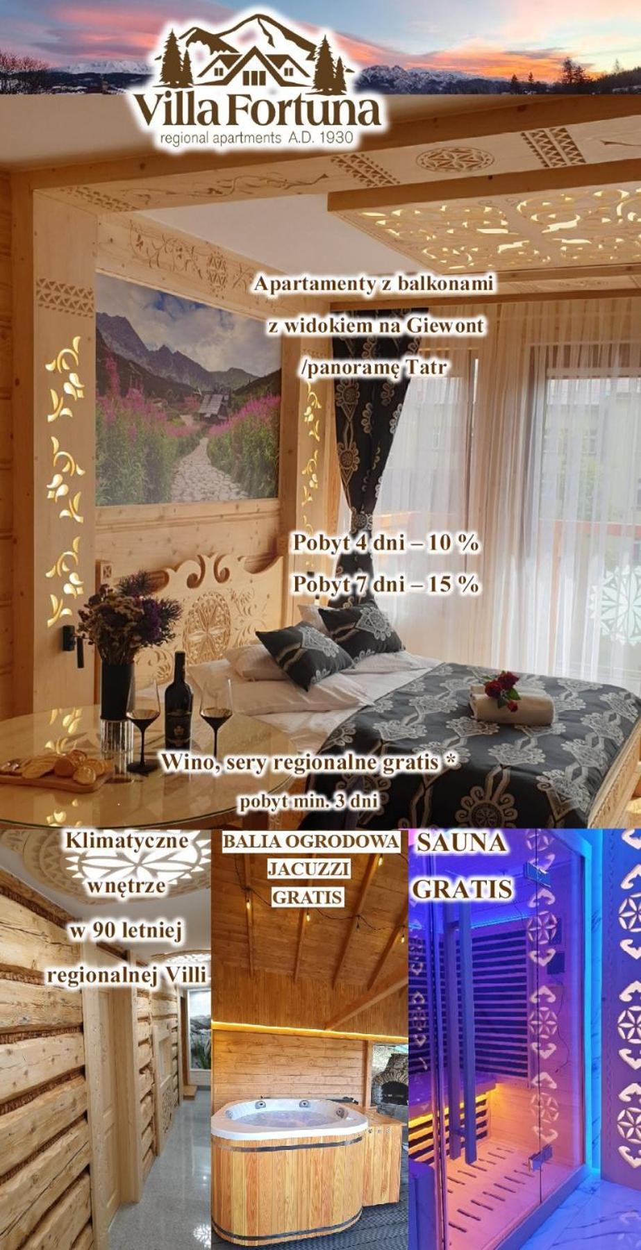 Regionalne apartamenty u Fortuny&Sauna Zakopane Esterno foto
